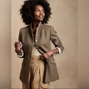 NWT! Banana Republic Olive Green Riding Jacket Blazer - Size 12